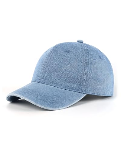 Zylioo Jeans Basecap Denim M-L,Distressed Unisex Running Kappe Größe 57-64cm,UV-Schutz Vintage Sport Cap von Zylioo