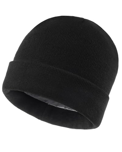 Zylioo Kleine Satin Gefütterte Wintermütze Strickmütze,Satin Lined Beanie Mütze Größe S-M,Winter Warme Skull Watch Cap von Zylioo