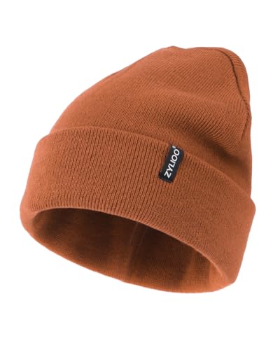 Zylioo L/XL Strickmütze Für Großen Kopf, Wintermütze Beanie Mütze Mit Schirm, Übergroße Winter Warme Knit Cuffed Watch Cap von Zylioo