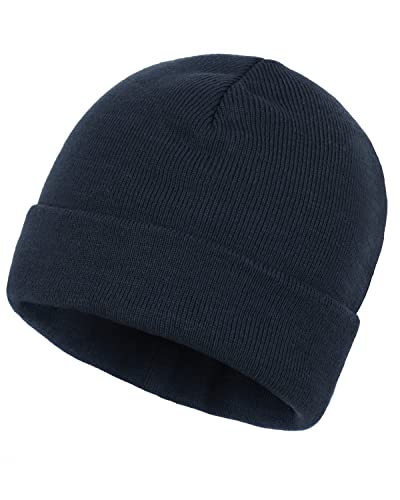 Zylioo L/XL Strickmütze Für Großen Kopf, Wintermütze Beanie Mütze Mit Schirm, Übergroße Winter Warme Knit Cuffed Watch Cap von Zylioo