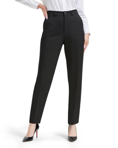 Zylioo Lang Bein Anzughose Damen, Tall Palazzo Hose Elegant Stoffhose Weite Bein Sommerhose mit Taschen High Waist von Zylioo