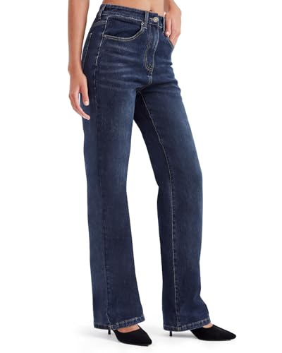 Zylioo Lang Bein Female Jeans Damen,Tall Weites Bein Jeanshose Hohe Taille Denim Hose Geradem Schnitt von Zylioo