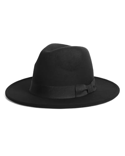 Zylioo M-L Filz-Fedora Hut mit breiter Krempe Größe 60cm, Winter Klassischer Trilby Panama Hut für Größen Köpfe Zylioo M-L Filz-Fedora Hut mit breiter Krempe Größe 60cm, Winter Klassischer Trilby Panama Hut für Größen Köpfe von Zylioo