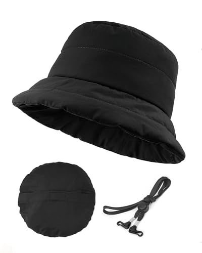 Zylioo M-L Winddicht Fischerhut Für Großen Kopf,Winter Anglerhut Größe 57-60cm,Warmer Wintermütze Faltbar Bucket Hats von Zylioo