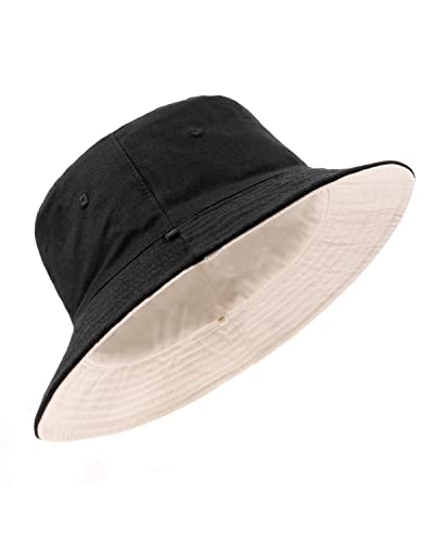 Zylioo Reversibel Fischerhut Anglerhut Doppelseitig Bucket Hat Beidseitig 100% Baumwolle Sonnenhut Sommerhut Damen Eimerhut von Zylioo