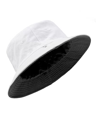 Zylioo Reversibel Fischerhut Anglerhut Doppelseitig Bucket Hat Beidseitig 100% Baumwolle Sonnenhut Sommerhut Damen Eimerhut von Zylioo