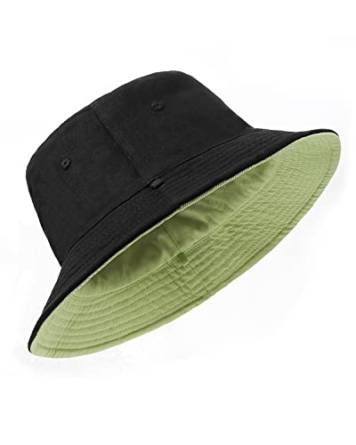 Zylioo Reversibel Fischerhut Anglerhut Doppelseitig Bucket Hat Beidseitig Sonnenhut Sommerhut Damen Eimerhut von Zylioo