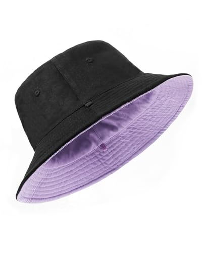 Zylioo Reversibel Fischerhut Anglerhut Doppelseitig Bucket Hat Beidseitig Sonnenhut Sommerhut Damen Eimerhut von Zylioo