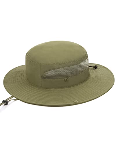 Zylioo L/XL Safari Sonnenhut Herren für Großen Kopf UV Schutz Buschhut Boonie Hat Übergroße Wanderhut Outdoor Fischerhut von Zylioo