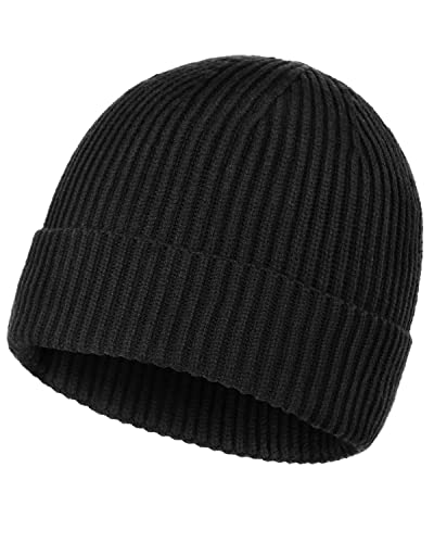 Zylioo XXL Strickmütze Für Großen Kopf, Wintermütze Beanie Mütze Mit Schirm, Übergroße Winter Warme Knit Cuffed Watch Cap von Zylioo