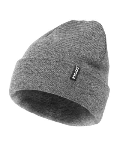 Zylioo XXL/3XL Strickmütze Für Großen Kopf, Wintermütze Beanie Mütze Mit Schirm, Übergroße Winter Warme Knit Cuffed Watch Cap von Zylioo