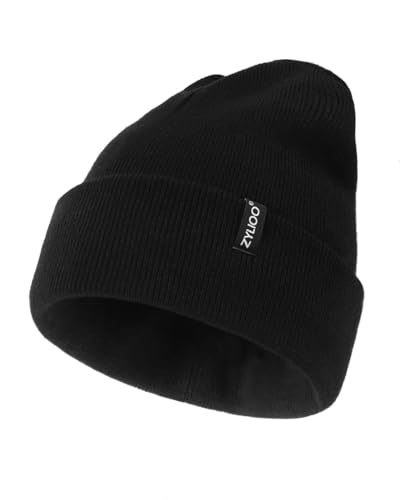 Zylioo XXL/3XL Strickmütze Für Großen Kopf, Wintermütze Beanie Mütze Mit Schirm, Übergroße Winter Warme Knit Cuffed Watch Cap von Zylioo