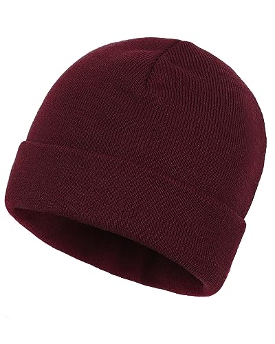 Zylioo XL/XXL Strickmütze Für Großen Kopf, Wintermütze Beanie Mütze Mit Schirm, Übergroße Winter Warme Knit Cuffed Watch Cap von Zylioo