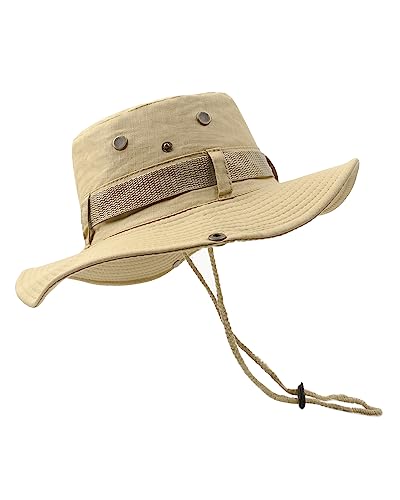 Zylioo XXL Camo Safari Buschhut Für Großen Kopf,Military Tactical Australian Boonie Hat,Woodland 'Junglescout' Breiter Krempe Wanderhut für Outdoor Camping von Zylioo
