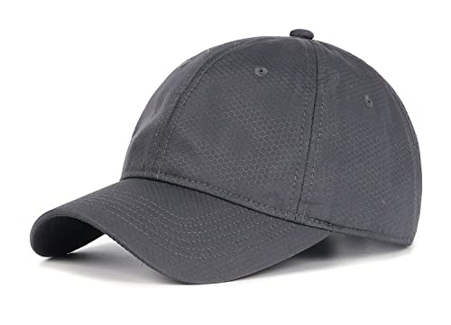 Zylioo Basecap XL/XXL Herren Wasserdicht Running Kappe Große Schnelltrocknend Sport Cap Lightweight Baseballkappe Grau 62CM von Zylioo