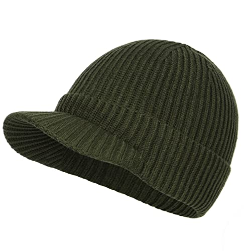 Zylioo XXL/3XL Strickmütze Für Großen Kopf, Wintermütze Beanie Mütze Mit Schirm, Übergroße Winter Warme Knit Cuffed Watch Cap von Zylioo