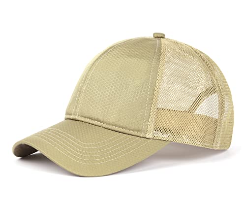 Zylioo Trucker Cap XXL Mesh Running Caps Für Großen Kopf Übergroße Schnelltrocknend Basecap Atmungsaktiv Baseballkappe Sport Caps Khaki(Khaki), XXL(62CM) von Zylioo