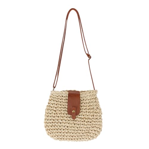 Zyluniy Strohtaschen Damen Sommer Vintage Tasche Strandtasche Umhängetasche Klein Strohtasche Boho Style Strandtasche Klein Sommertaschen Damen für Strand Vacation (Beige, Eine Größe) von Zyluniy