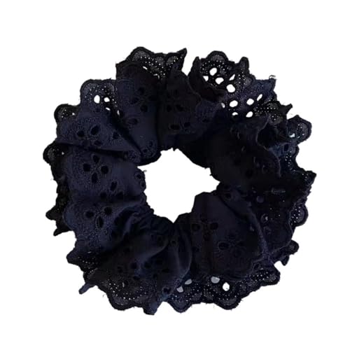 10 Stück Spitzen-Haargummis for Damen, elastische Haarbänder, Pferdeschwanzhalter, Krawatte, einfarbig, Haarreifen, Haargummi, Damen-Haarring für Frauen oder Mädchen(Black) von Zymjzbetic