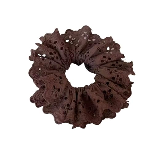10 Stück Spitzen-Haargummis for Damen, elastische Haarbänder, Pferdeschwanzhalter, Krawatte, einfarbig, Haarreifen, Haargummi, Damen-Haarring für Frauen oder Mädchen(Dark brown) von Zymjzbetic