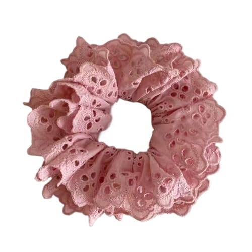 10 Stück Spitzen-Haargummis for Damen, elastische Haarbänder, Pferdeschwanzhalter, Krawatte, einfarbig, Haarreifen, Haargummi, Damen-Haarring für Frauen oder Mädchen(Pink) von Zymjzbetic