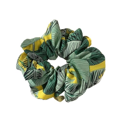 10 Stück elastische Haargummis mit großem Blatt- und Blumendruck für Frauen oder Mädchen(Color2) von Zymjzbetic