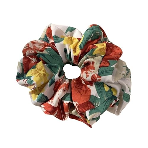 10 Stück elastische Haargummis mit großem Blatt- und Blumendruck für Frauen oder Mädchen(Color4) von Zymjzbetic