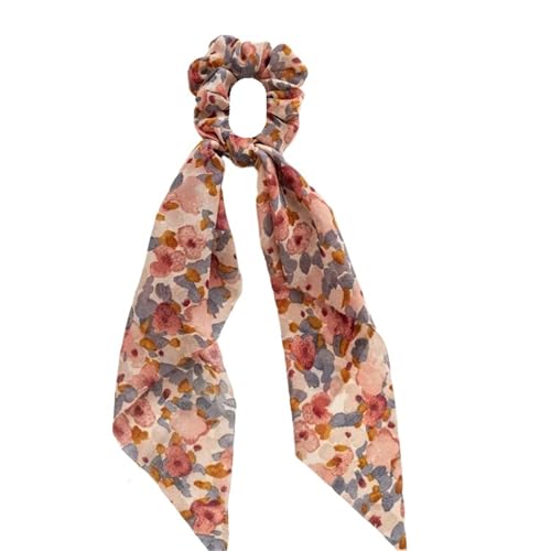 5 Stück Blumendruck Scrunchies Chiffon Schleife elastische Haarbänder Damen Haargummis Gummibänder für Frauen oder Mädchen(Color5) von Zymjzbetic
