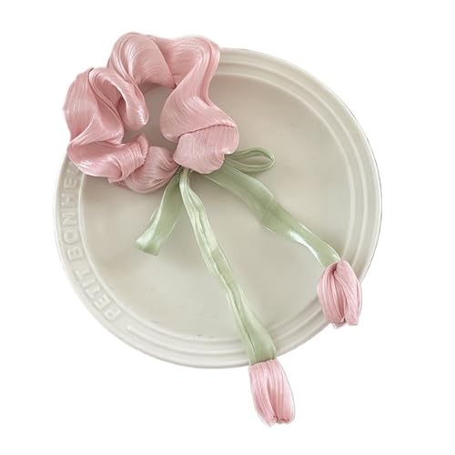 5 Stück Damen Mädchen Süße Haarbänder Haargummis Elegantes Tulpen-Haargummi für Frauen oder Mädchen(Color1) von Zymjzbetic