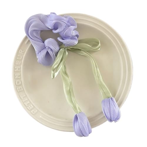 5 Stück Damen Mädchen Süße Haarbänder Haargummis Elegantes Tulpen-Haargummi für Frauen oder Mädchen(Color2) von Zymjzbetic