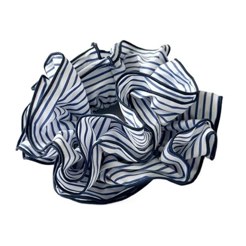 5 Stück gestreifte blaue übergroße mehrschichtige Scrunchie-Kopfbedeckung Pferdeschwanz-Haargummis Damen-Haar-Accessoires für Frauen oder Mädchen(Style1) von Zymjzbetic