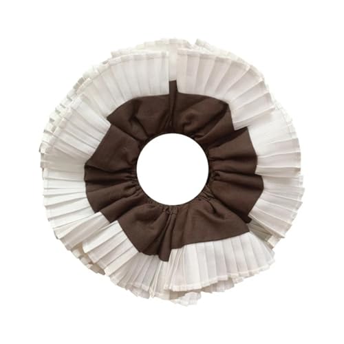 5 Stück plissierte Spitzen-Haargummis, doppellagiges elastisches Haarband aus Spitze for Frauen für Frauen oder Mädchen(Coffee) von Zymjzbetic