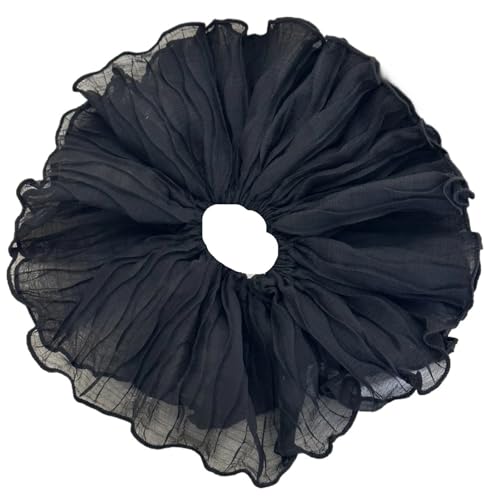 5 Stück übergroße Rüschen-Satin-Spitze-Scrunchie-Temperament-Frauen-übertriebener doppelschichtiger Haarband-Kopfschmuck für Frauen oder Mädchen(Color2) von Zymjzbetic