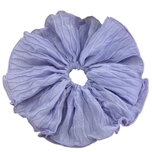 5 Stück übergroße Rüschen-Satin-Spitze-Scrunchie-Temperament-Frauen-übertriebener doppelschichtiger Haarband-Kopfschmuck für Frauen oder Mädchen(Color4) von Zymjzbetic