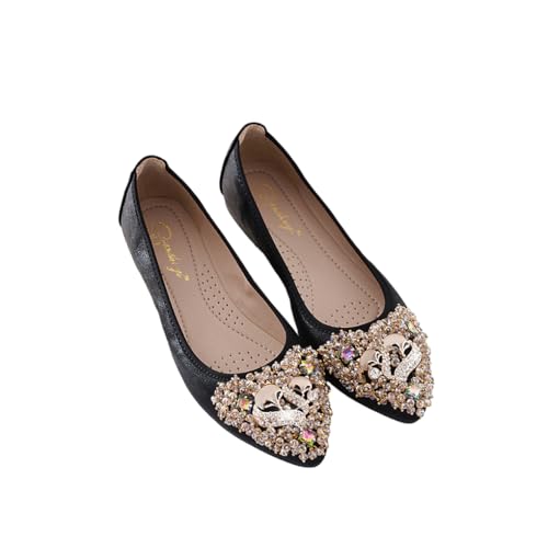 Zymoplas 1 Paar Reisen Arbeiten Freizeit Zeit Frauen Strass Loafers Party Mädchen Casual Stil Schuhe Tanz Rutschen Geschenk, Schwarz, Größe 37 Zymoplas 1 Paar Reisen Arbeiten Freizeit Zeit Frauen Strass Loafers Party Mädchen Casual Stil Schuhe Tanz Rutschen Geschenk, Schwarz, Größe 37 von Zymoplas