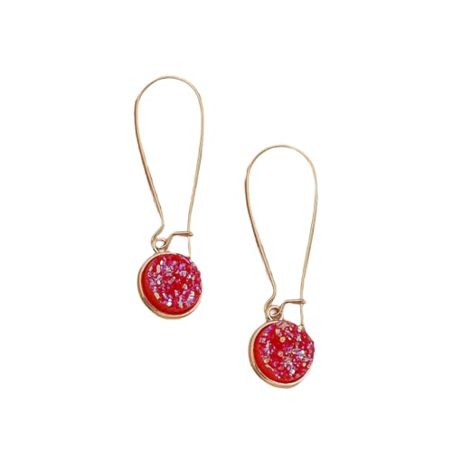 Zymoplas 1 Paar hängende baumelnde Ohrringe Persönlichkeit Schmuck Zubehör Legierung Ohrtropfen Dame Dekorationen Ohrstecker für Frauen Mädchen, Rot von Zymoplas