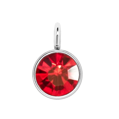 Zymoplas Geburtsstein Strass Kristall Silber Modeschmuck Herstellung DIY Ohrring Schlüsselanhänger Gefälligkeiten Anhänger Frauen Geburtstag, Hellrot von Zymoplas