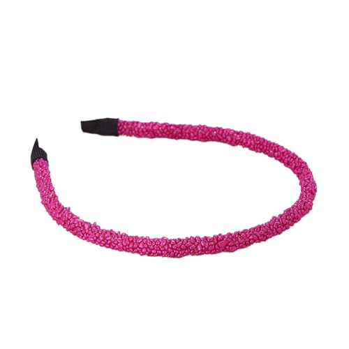 Zymoplas Haarschmuck Multi Color Glitter Korea Einfaches Stirnband Temperament Passendes Accessoire Mode Haarband Student, Rosenrot von Zymoplas