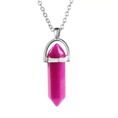 Zymoplas Hexagon Column Charm Damen Herren Schmuck Jubiläumsgeschenke Hängende Anhänger Spitze Kristall Charms für Kettendekorationen, Rosenrot von Zymoplas