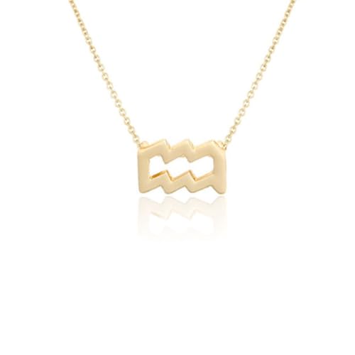 Zymoplas Ins Zwölf Sternzeichen Konstellationen Thema Freundschaftskette Ins Schmuckkette Bequemer Anhänger Modeaccessoire, Wassermann-Gold von Zymoplas
