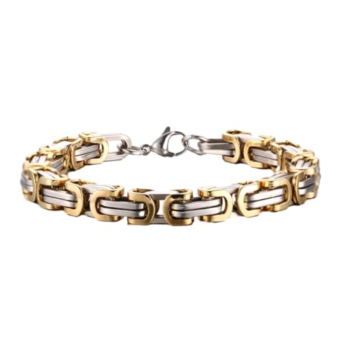 Zymoplas Kettenhalskette Zeigen Sie Ihren persönlichen Stil mit einer Metallhalskette. Stilvolle Panzerkettenhalsketten. Halsketten zeigen eine breite Persönlichkeit, Mittleres Gold von Zymoplas