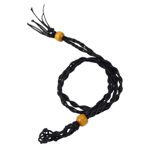 Zymoplas Leichte und weiche gewebte Anhänger Halskette für Retro Stil Liebhaber. Leder Retro gewebte Naturstein Anhänger Halskette von Zymoplas