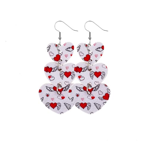 Zymoplas Ohrringe Mehrschichtige Lippe Ohr Baumeln Herzförmig Übertrieben Schmuck Hoop Bunte Ohrring Frauen Valentinstag Hochzeit, Herz 2 von Zymoplas