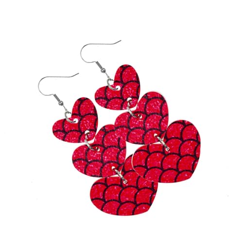Zymoplas Ohrringe Mehrschichtige Lippe Ohr Baumeln Herzförmig Übertrieben Schmuck Hoop Bunte Ohrring Frauen Valentinstag Hochzeit, Herz 3 von Zymoplas