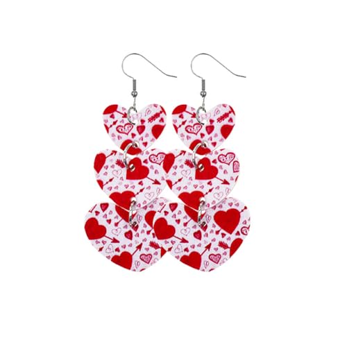 Zymoplas Ohrringe Mehrschichtige Lippe Ohr Baumeln Herzförmig Übertrieben Schmuck Hoop Bunte Ohrring Frauen Valentinstag Hochzeit, Herz 4 von Zymoplas