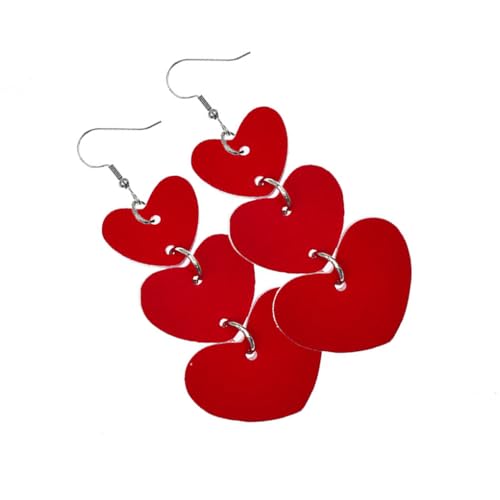 Zymoplas Ohrringe Mehrschichtige Lippe Ohr Baumeln Herzförmig Übertrieben Schmuck Hoop Bunte Ohrring Frauen Valentinstag Hochzeit, Herz 5 von Zymoplas