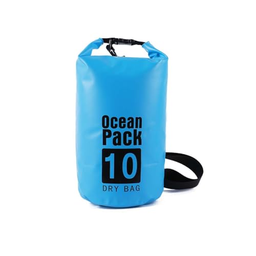 Zymoplas PVC Dry Bags Multifunktionaler Outdoor Rucksack Reiseausrüstung Faltbare Kajak Rafting Tasche Männer Bootfahren Strandsport, Hellblau, 5L einzelne Schulter von Zymoplas