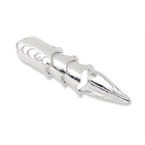 Zymoplas Punk Ring Dekorationen, krallenförmiges Dekor, volle Ringe, auffällig, süßes Geschenk, Mode, glatte Oberfläche, Knöchelgelenk, Silber- von Zymoplas