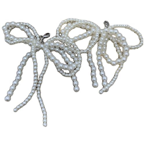 Zymoplas Schleife Schuh Charms Clip weiß ABS Perlen Perlen für Damen Schuhzubehör Schleife Schuh Charms Perlen Schuh Charm weiß ABS, A von Zymoplas