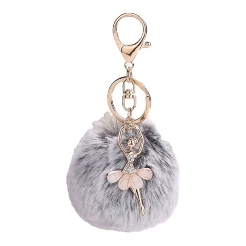 Zymoplas Sicherer und modischer Schlüsselanhänger für jeden Anlass. Plüsch gefertigt, feine Nähte und zuverlässige Taschen. Ballett Schlüsselanhänger sicher, grau von Zymoplas